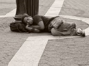 sleeping on the street